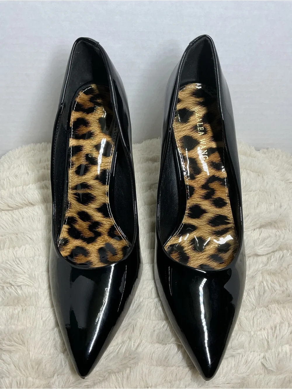 Azalea Wang Black Leopard Print Pointed Toe Stiletto Pumps Women’s Size 9 NWOB
